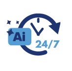 icona assistenza 24/7 con automazione AI