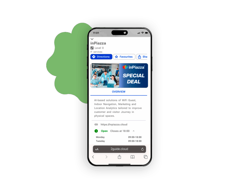 Informazioni dettagliate presenti sui punti di interesse della mappa di indoor navigation 2Guide