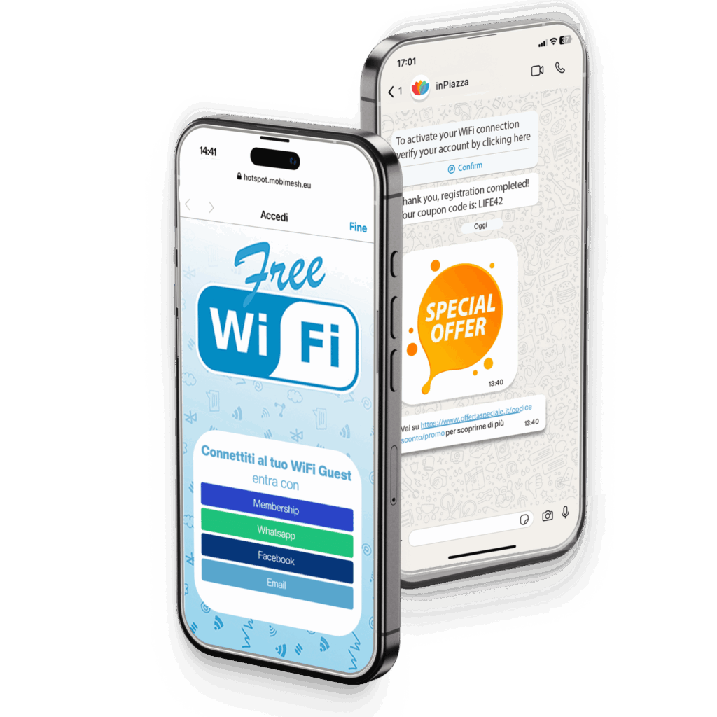 Conversazioni via whatsapp, survey e campagne per non perdere opportunità con il WIFi inPiazza.