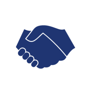 Handshake icon represents high reliability.