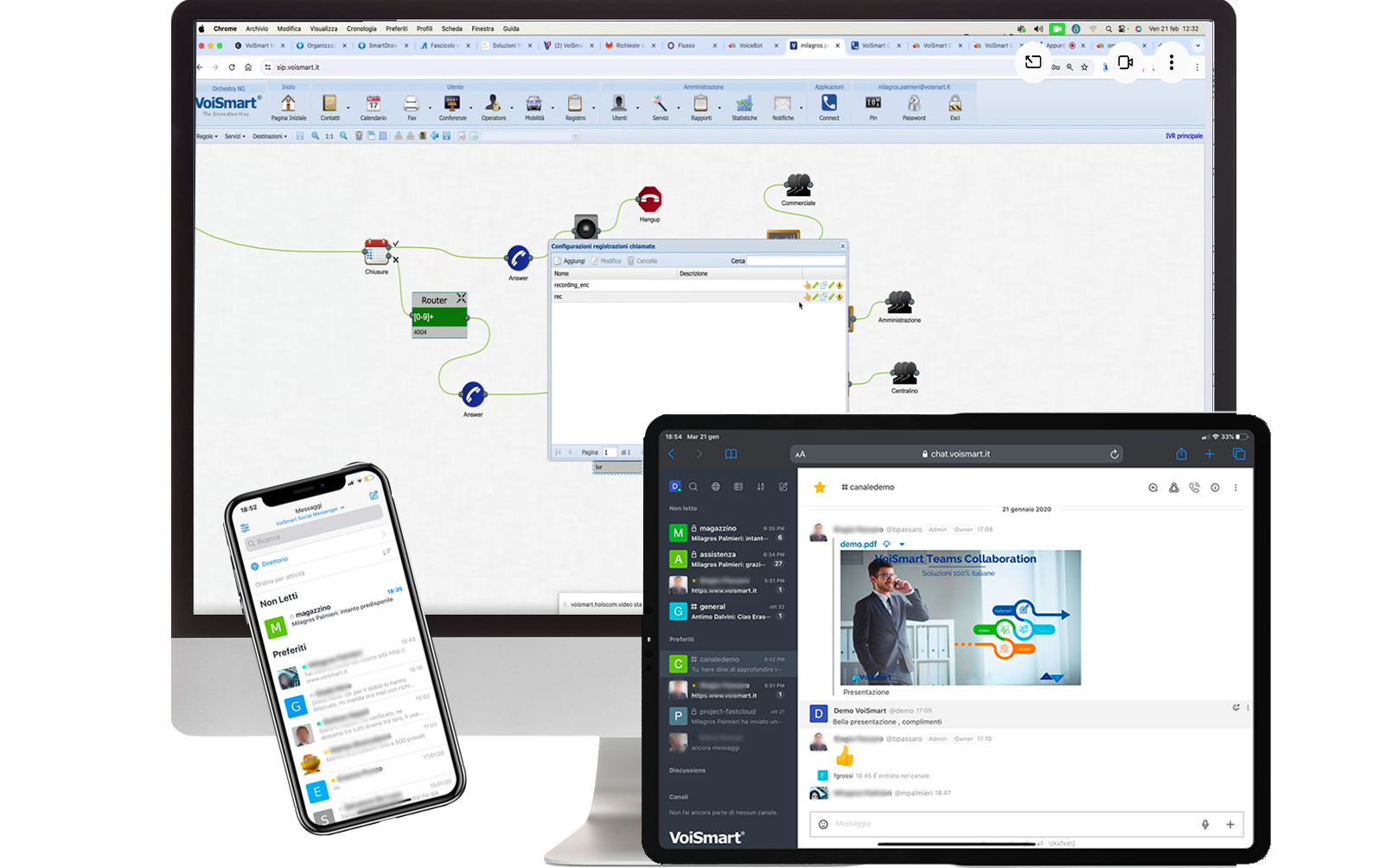 Una suite completa di centralini Cloud, AI e strumenti di comunicazione avanzata per avvocati, commercialisti, consulenti, notai e studi multidisciplinari