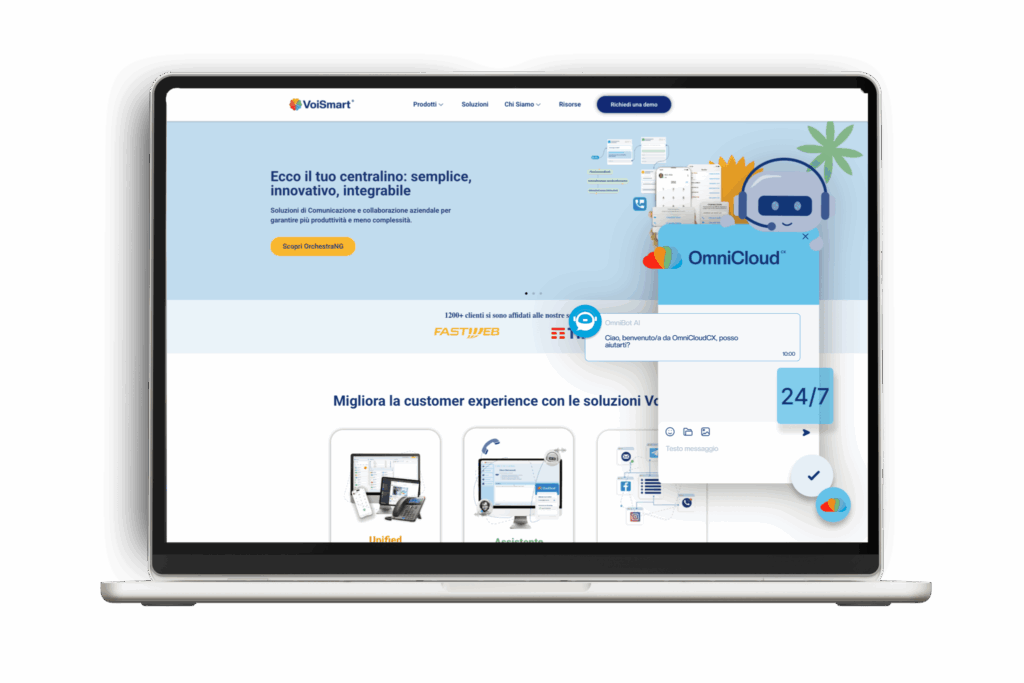 Contacting visitors with chat on the website with OmniCloudCX