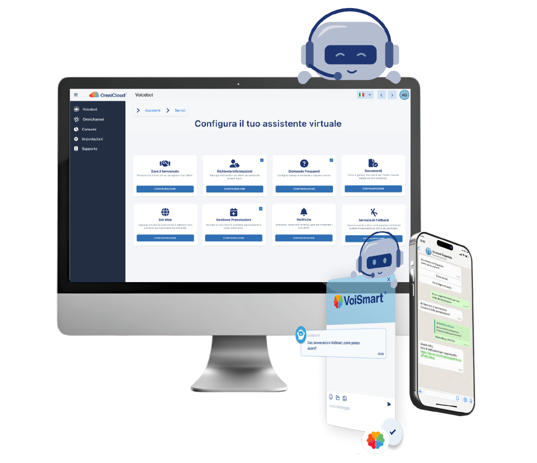Schermate Assistente Virtuale Voicebot