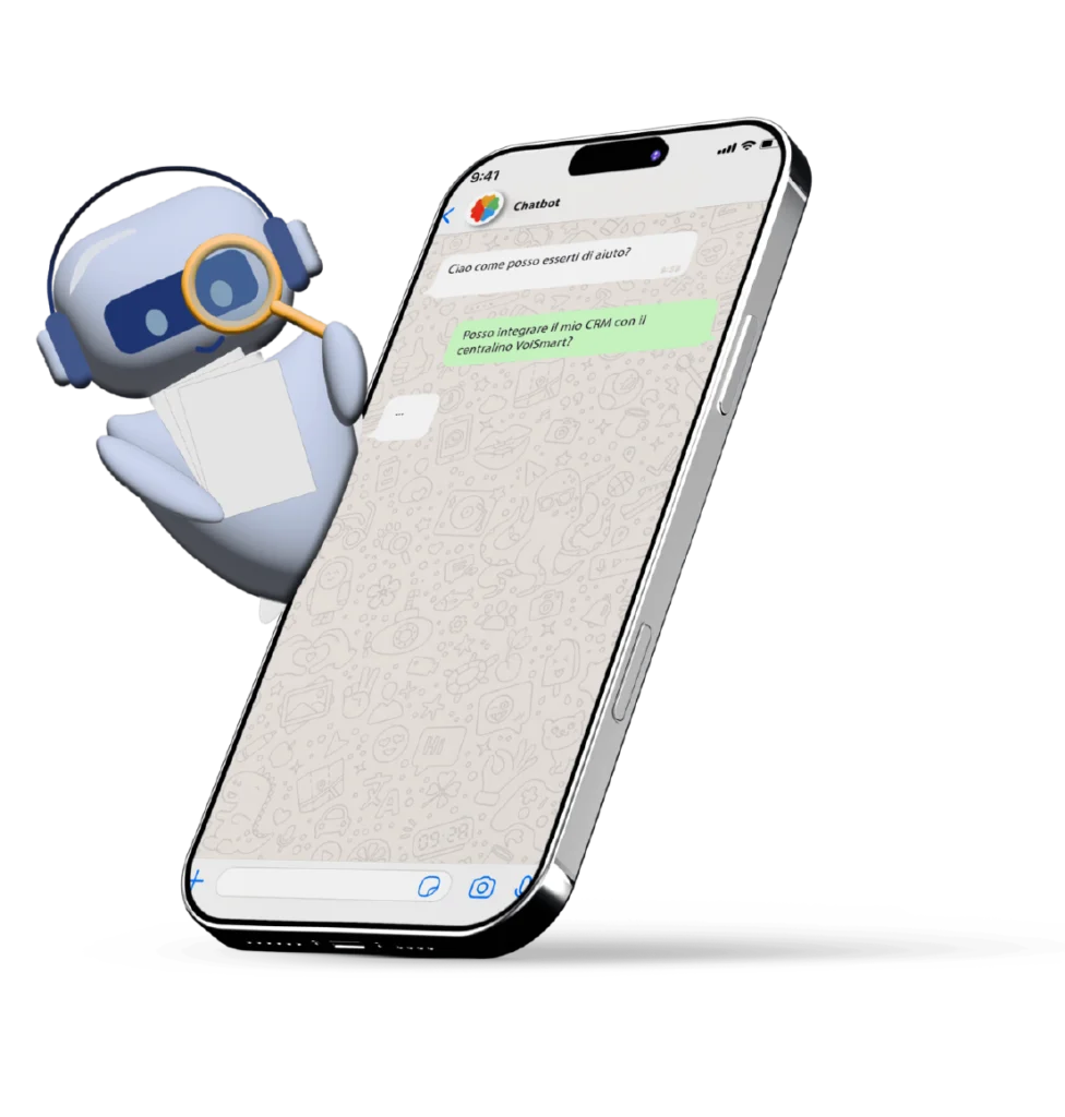 Schermata chatbot whatsapp e agente AI