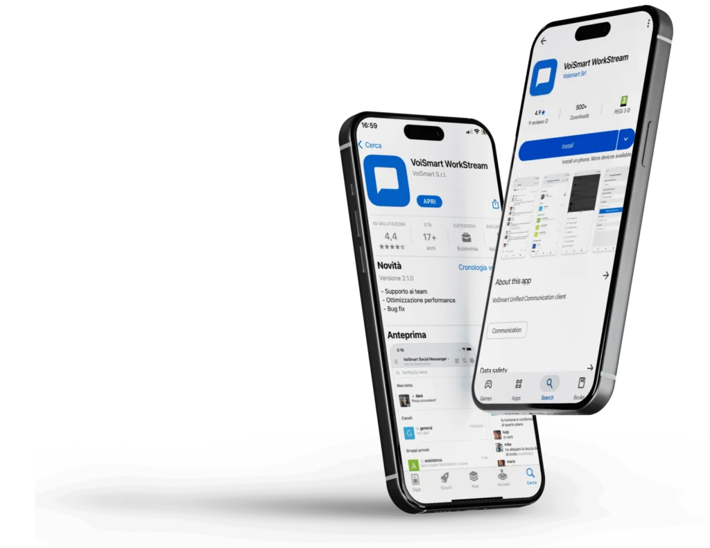 Schermate download app Workstream Chat