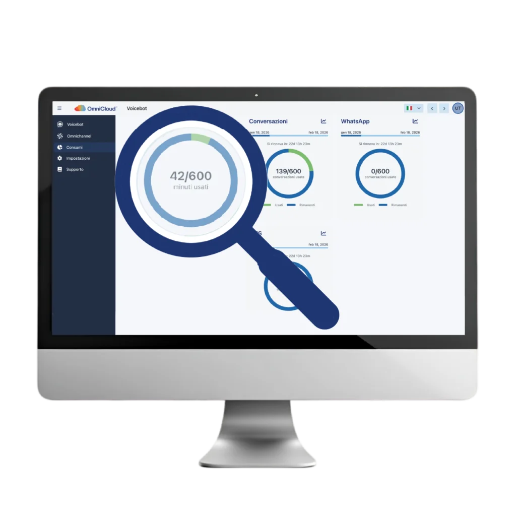 Schermata voicebot monitoraggio consumi