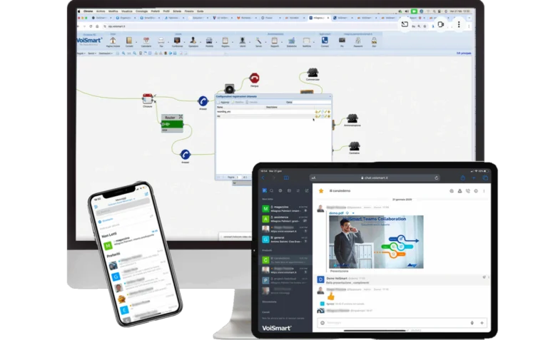 Schermate device soluzione Unified Communication