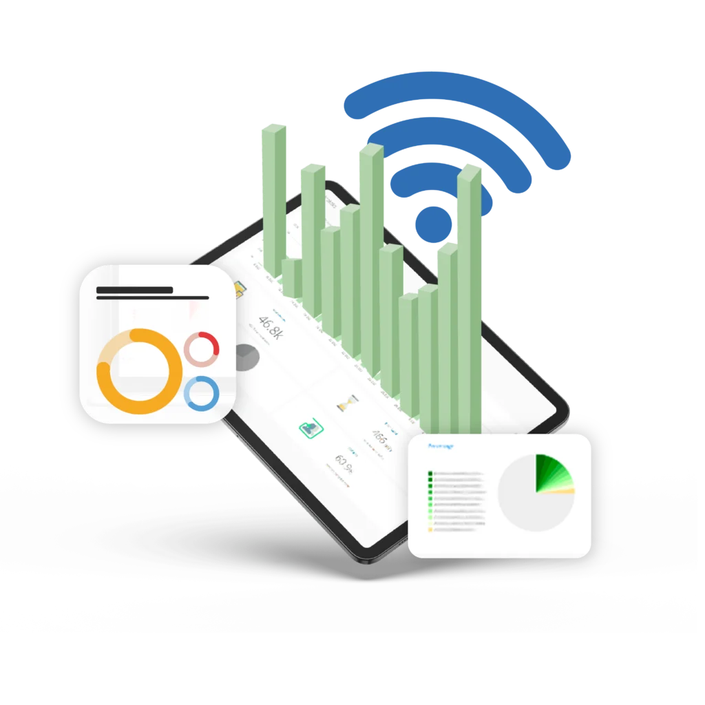 Schermata tablet dashboard analytics