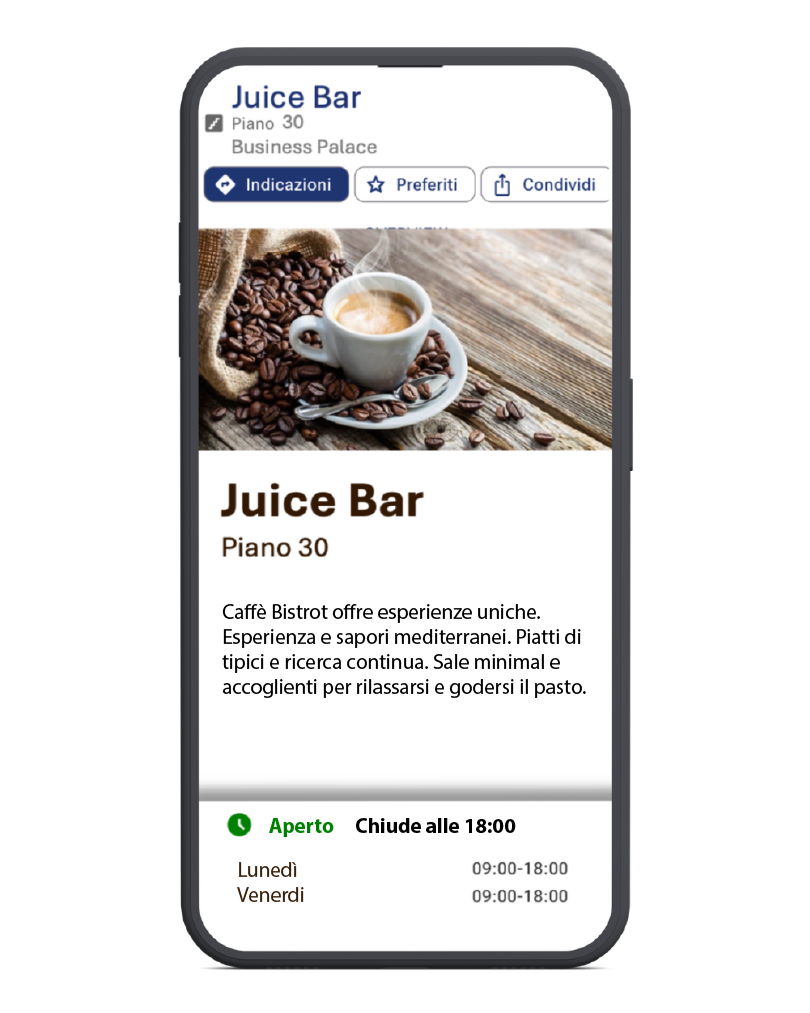 indoor navigation informazioni punti d'interesse