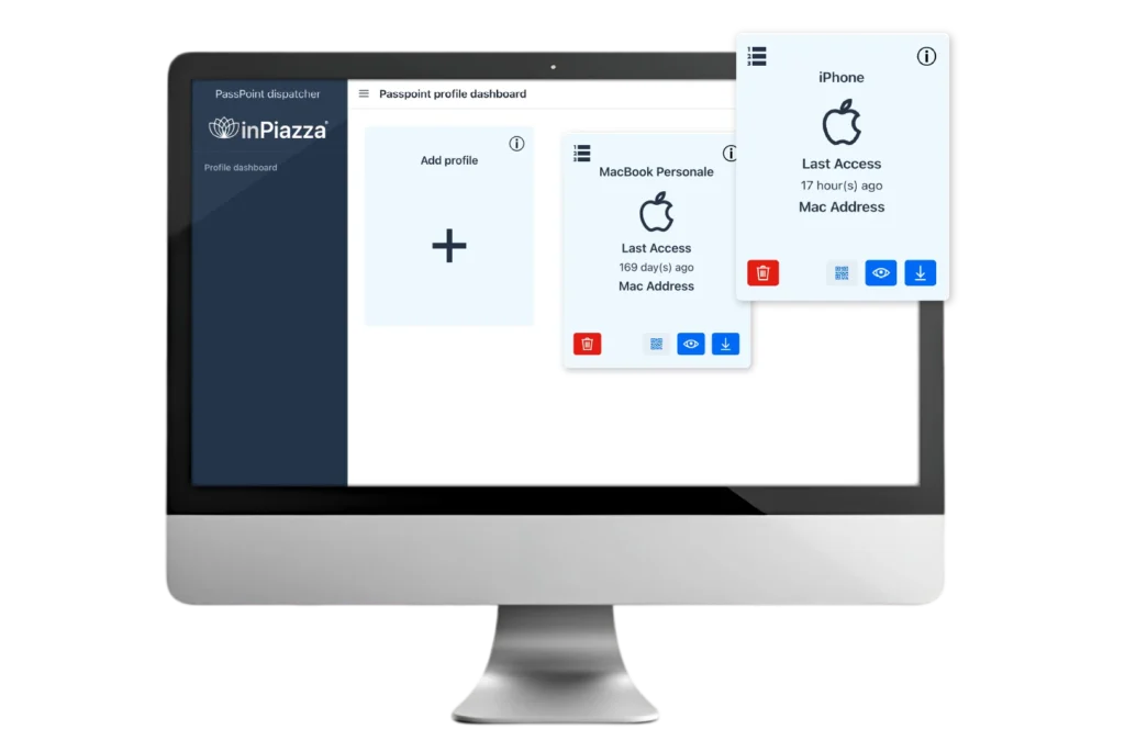 Schermata desktop dashboard profili passpoint