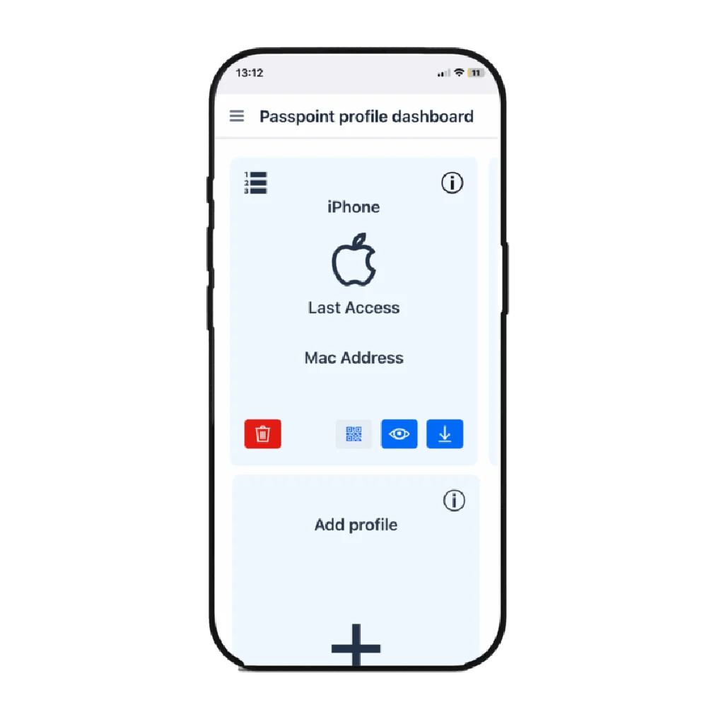 Cellulare con profili passpoint