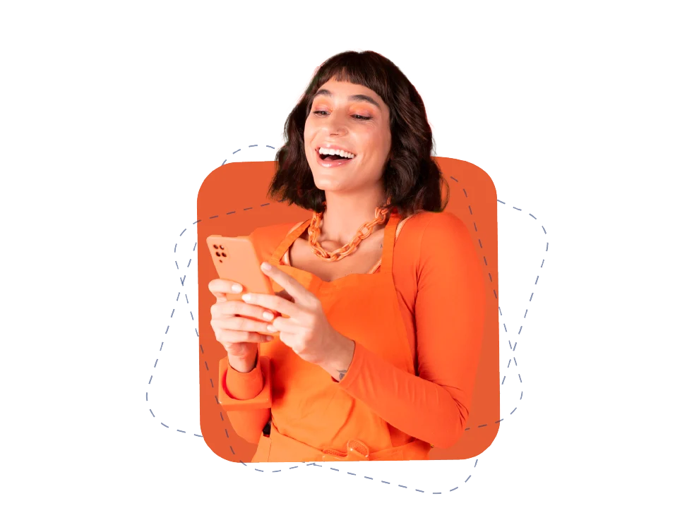 ragazza con cellulare accesso passpoint inPiazza