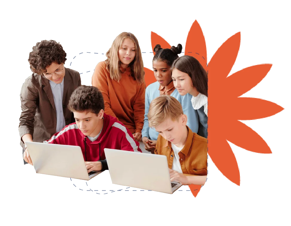 Ragazzi con computer wifi attivo