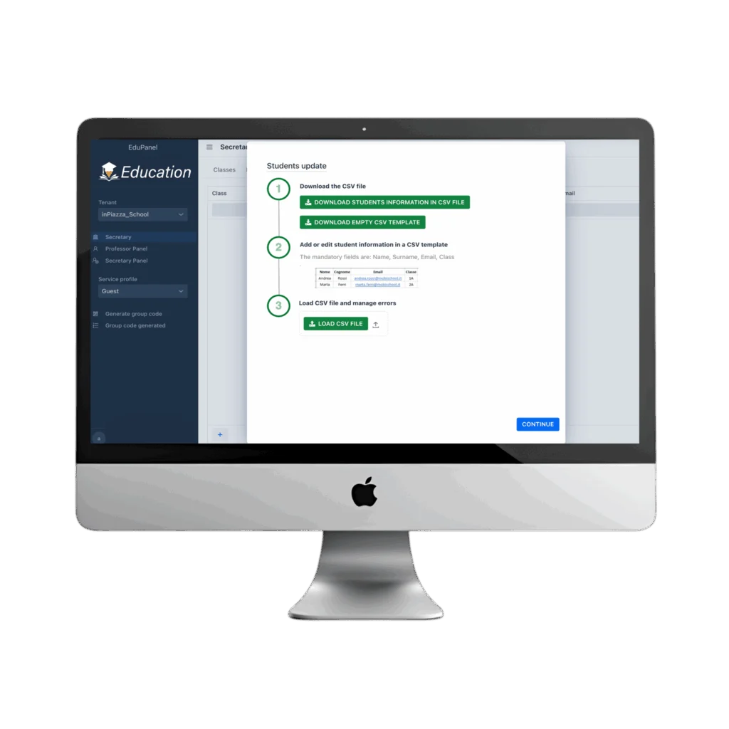 Dashboard piattaforma Edu download file