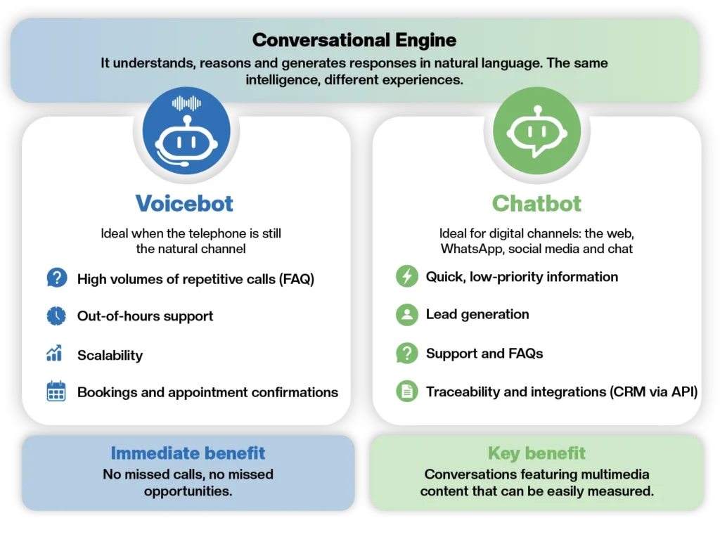 Voicebot or chatbot infographic