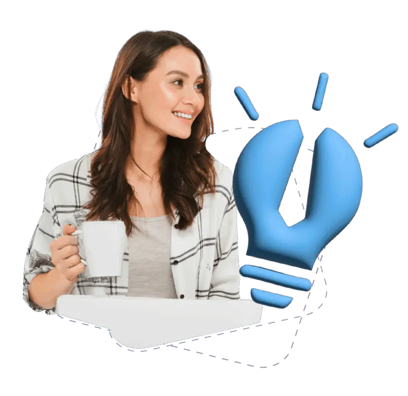 Giovane ragazza lavora in smart working