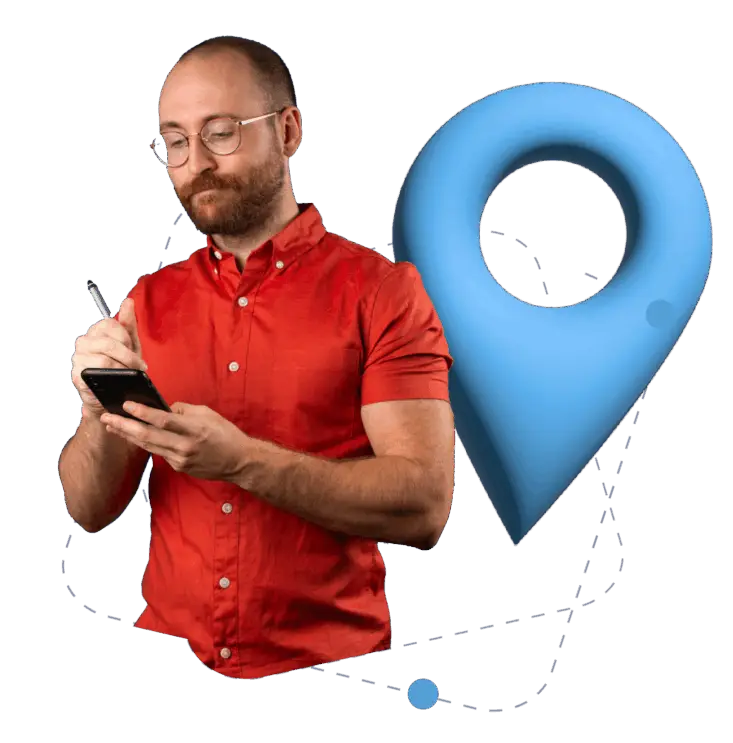 Giovane ragazzo utilizza indoor navigation